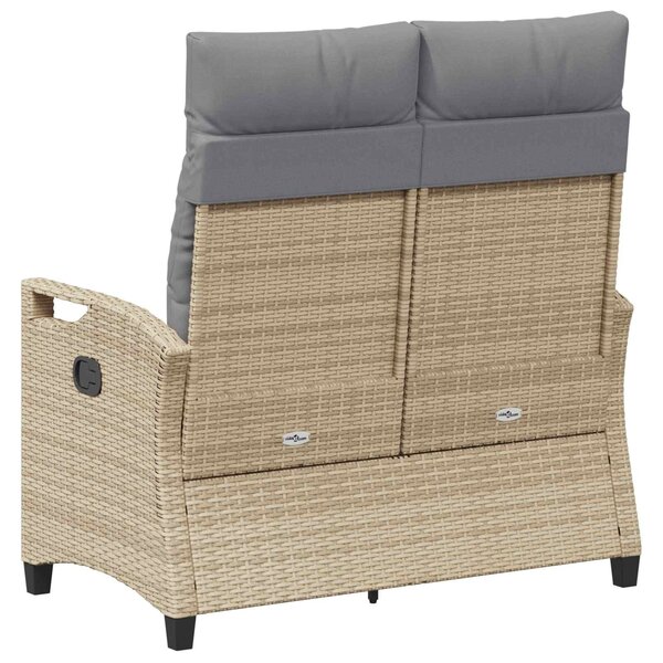 VidaXL Kerti pad párnával Beige és Világosszürke 105 x 60 x 112 cm