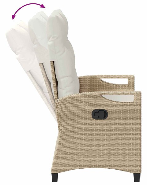 VidaXL Kerti pad Beige és krém 105 x 60 x 112 cm Acél és poliészter