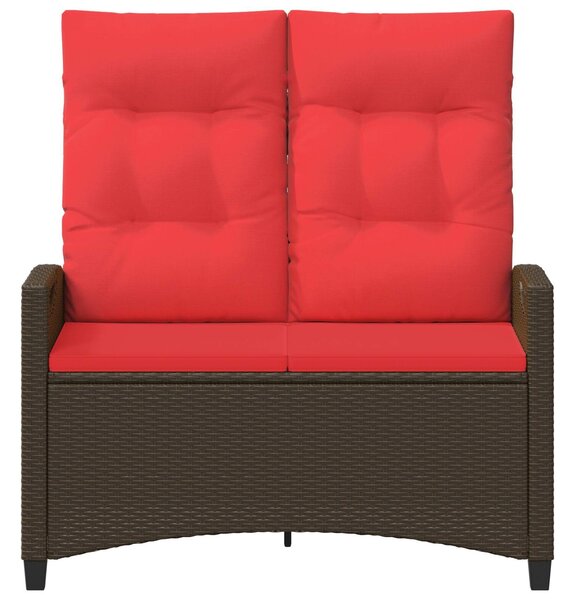 VidaXL Kerti pad Barna és Piros 105 x 60 x 112 cm Acél és poliészter