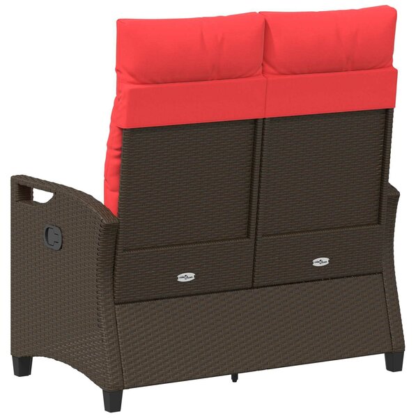 VidaXL Kerti pad Barna és Piros 105 x 60 x 112 cm Acél és poliészter