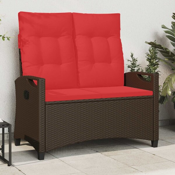 VidaXL Kerti pad Barna és Piros 105 x 60 x 112 cm Acél és poliészter