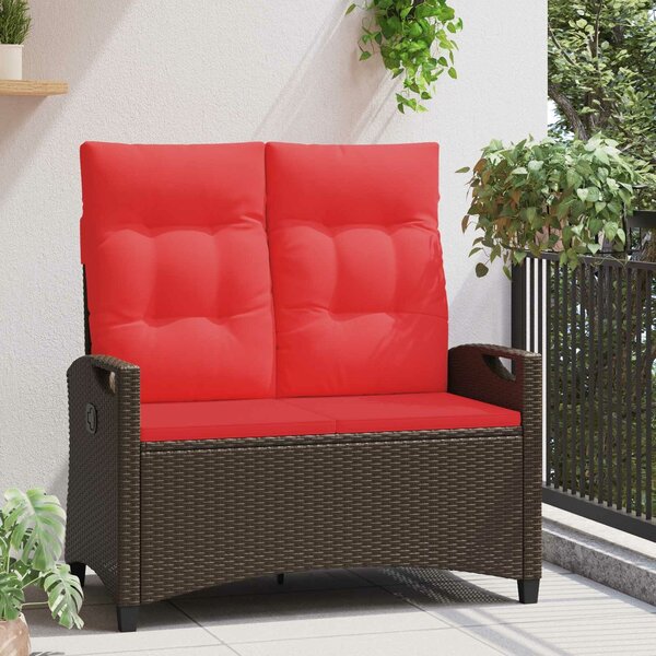 VidaXL Kerti pad Barna és Piros 105 x 60 x 112 cm Acél és poliészter