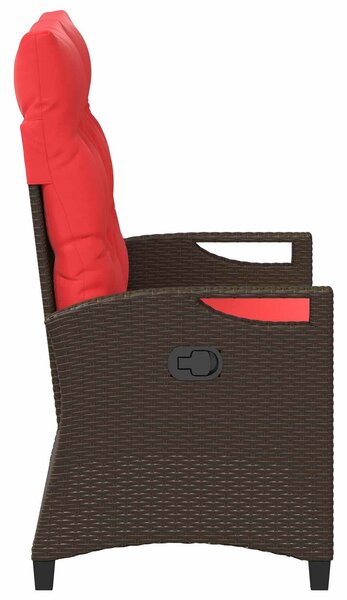 VidaXL Kerti pad Barna és Piros 105 x 60 x 112 cm Acél és poliészter
