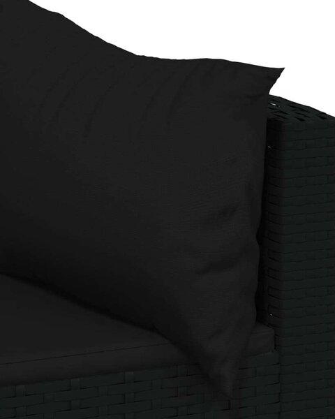 VidaXL Polyrattan Kerti Ülőgarnitúra - 3 részes - Fekete