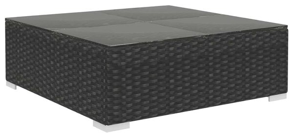 Polyrattan Kerti Bútorszett - 12 részes - Fekete