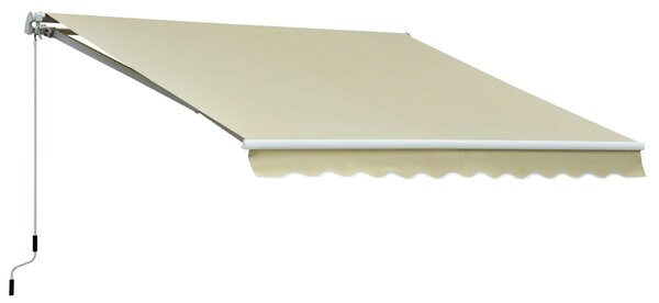 Kültéri napellenző, árnyékoló, Napfény, Fogantyúval, Fém/poliészter, 295x250cm, Bézs