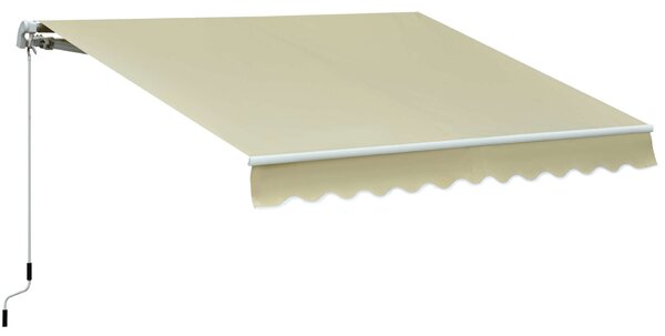 Kültéri napellenző, árnyékoló, Napfény, Fogantyúval, Fém/poliészter, 295x250cm, Bézs