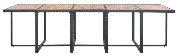 VidaXL Polyrattan Kültéri Étkezőgarnitúra - 15 részes