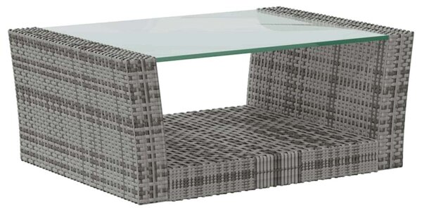 Polyrattan Kerti Bútorszett - 8 részes - Szürke