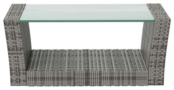 Polyrattan Kerti Bútorszett - 8 részes - Szürke