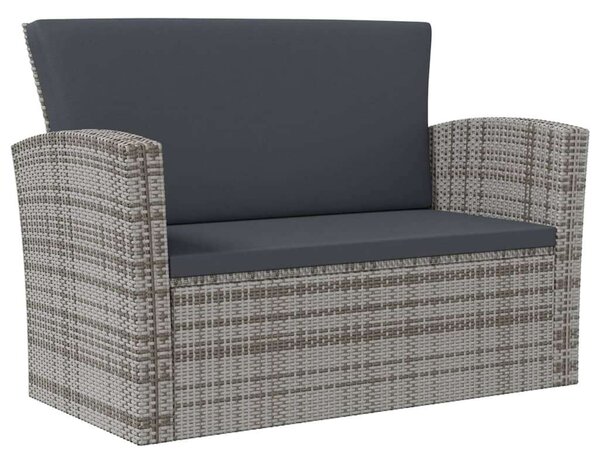 Polyrattan Kerti Bútorszett - 8 részes - Szürke
