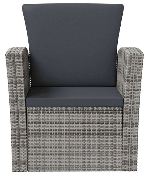 Polyrattan Kerti Bútorszett - 8 részes - Szürke