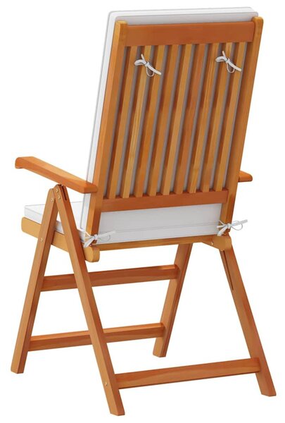 Kerti Szék 4 pcs Barna és fehér 57 x 71,5 x 104 cm Tömör Teakfa