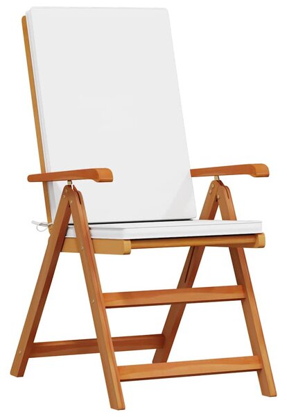 Kerti Szék 4 pcs Barna és fehér 57 x 71,5 x 104 cm Tömör Teakfa