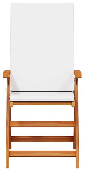 Kerti Szék 4 pcs Barna és fehér 57 x 71,5 x 104 cm Tömör Teakfa