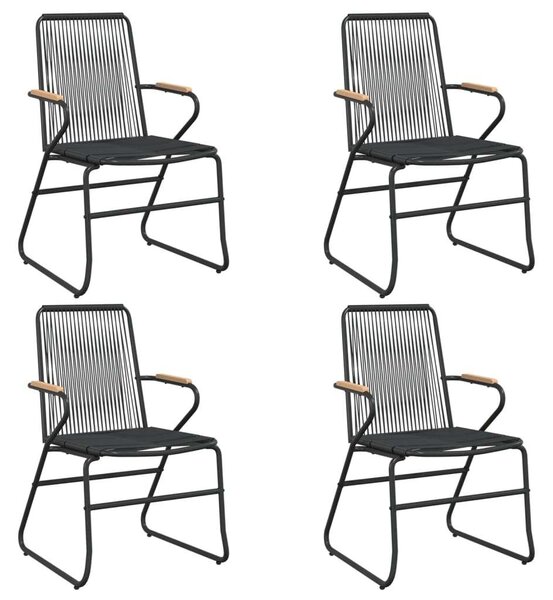 VidaXL 5 részes fekete PVC rattan kerti étkezőgarnitúra
