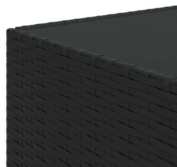 VidaXL 3 részes Kerti Ülőgarnitúra - Fekete Polyrattan