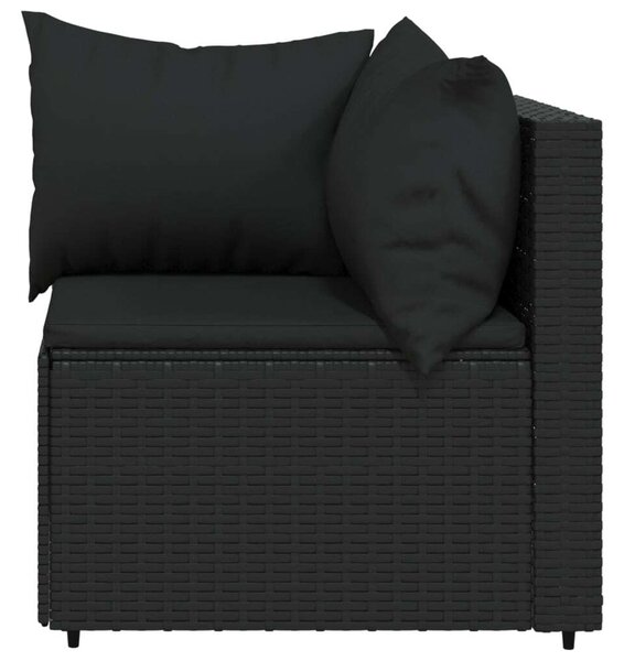VidaXL 3 részes Kerti Ülőgarnitúra - Fekete Polyrattan