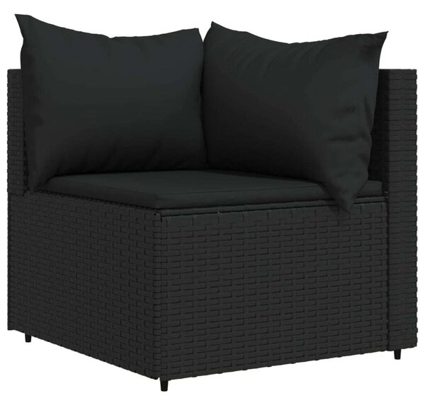 VidaXL 3 részes Kerti Ülőgarnitúra - Fekete Polyrattan