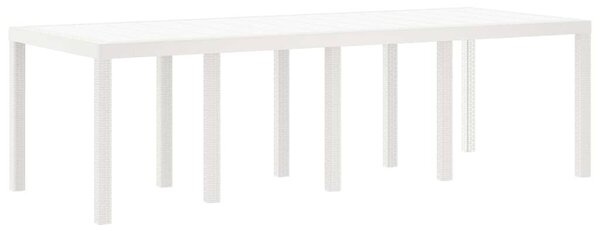 Kerti Asztal Fehér 250 x 100 x 73 cm polirattan