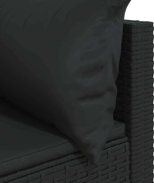VidaXL 3 részes Kerti Ülőgarnitúra - Fekete Polyrattan