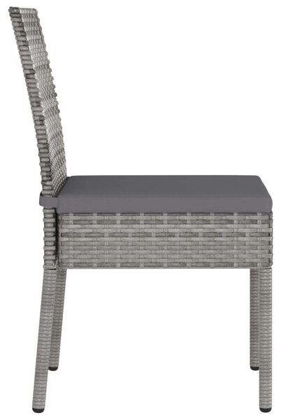 Polyrattan Kerti Étkezőgarnitúra - 9 részes - Szürke