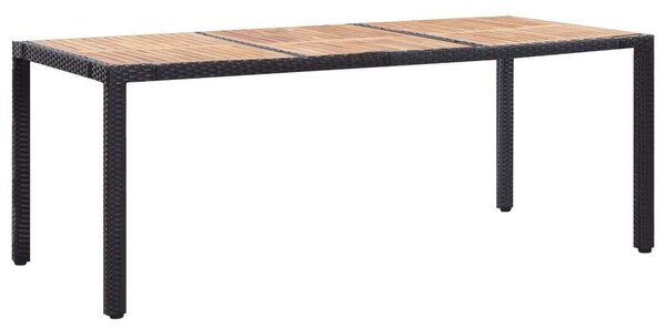 VidaXL Polyrattan Kültéri Étkezőgarnitúra - 9 részes - Fekete