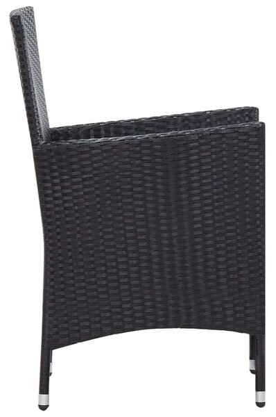 VidaXL Polyrattan Kültéri Étkezőgarnitúra - 9 részes - Fekete