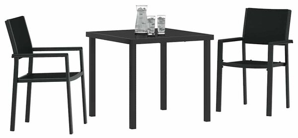 Kert étkező szett 3 pcs Fekete Porszórt acél