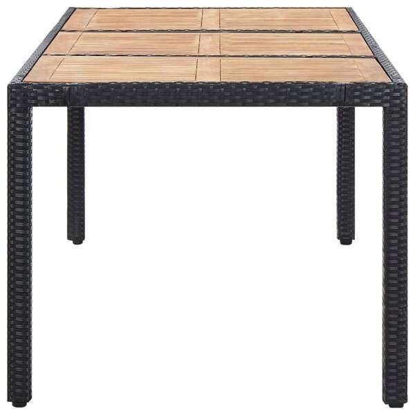 VidaXL Polyrattan Kültéri Étkezőgarnitúra - 9 részes - Fekete