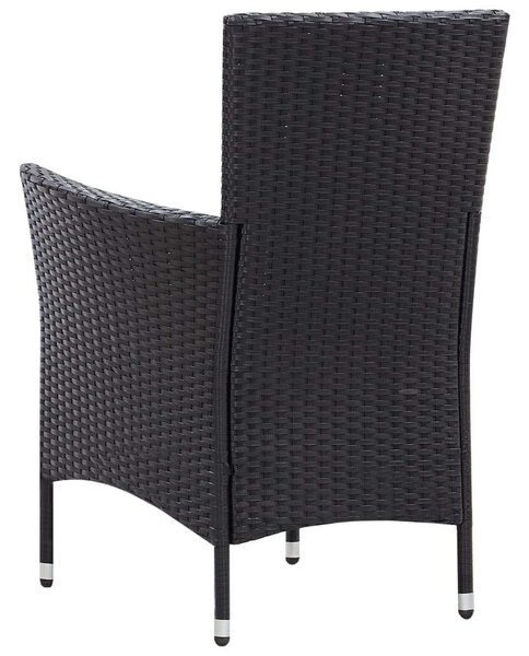 VidaXL Polyrattan Kültéri Étkezőgarnitúra - 9 részes - Fekete