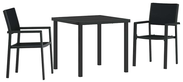 Kert étkező szett 3 pcs Fekete Porszórt acél