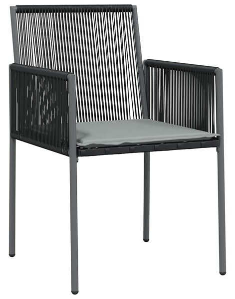 Kert étkező szett 5 pcs Fekete PE Rattan