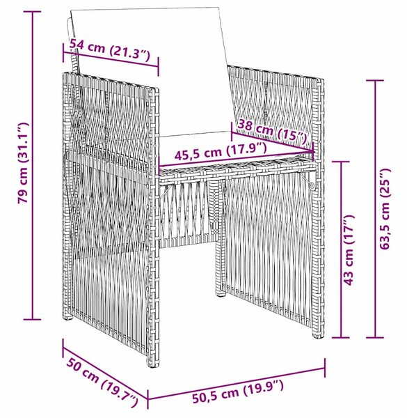 Kert étkező szett 5 pcs Világosszürke Porszórt acél