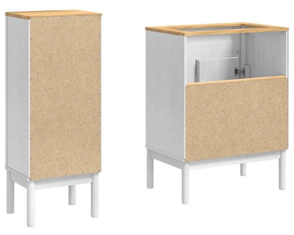 Fürdőszoba bútor szett fiókkal 2 pcs Fehér Tömör fenyőfa