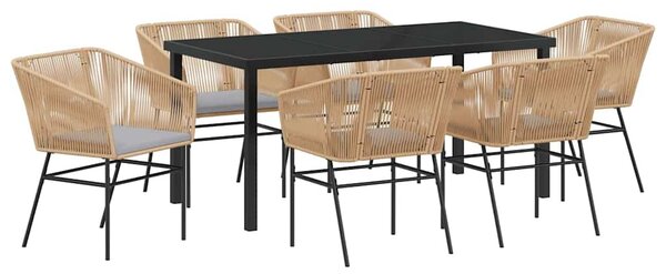 Kert étkező szett párnával 7 pcs Barna Porszórt acél