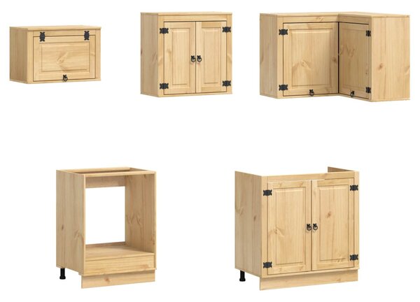 Cabinet fiókkal polcokkal tárolóval 10 pcs Méz Tömör fenyőfa