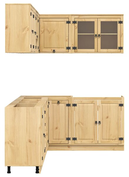 Cabinet fiókkal polcokkal tárolóval 10 pcs Méz Tömör fenyőfa