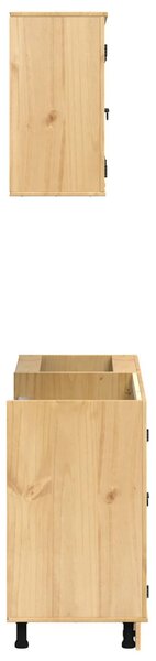 Cabinet polcokkal tárolóval ajtóval 4 pcs Méz Tömör fenyőfa