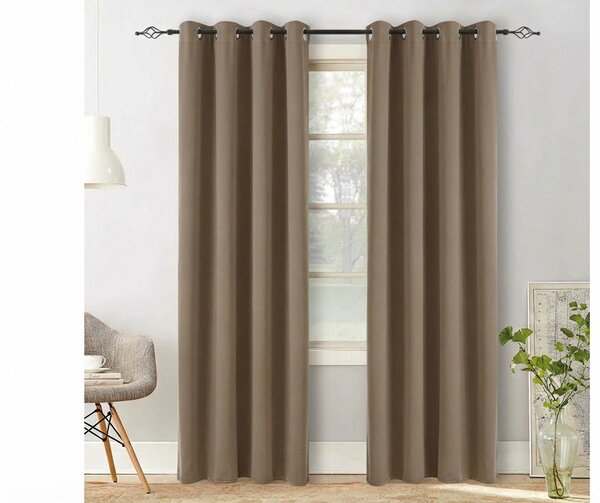 OXFORD bézs függöny 140x250 cm Felfüggesztés: Fém gyűrűk