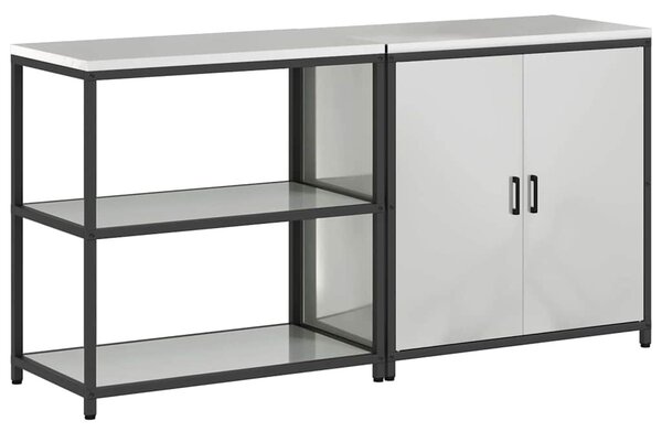 Konyhai Tároló Készlet polcokkal 2 pcs Ezüst Horganyzott acél