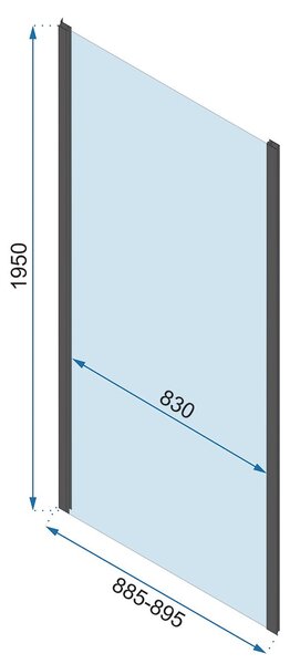 Rea Rapid Swing, 3 falas zuhanykabin 100 (ajtó) x 100 (fal) x 100 (fal) x 195 cm, 6 mm átlátszó üveg, króm profil, KPL-09123