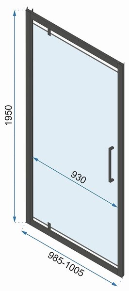 Rea Rapid Swing, 3 falas zuhanykabin 100 (ajtó) x 100 (fal) x 100 (fal) x 195 cm, 6 mm átlátszó üveg, króm profil, KPL-09123