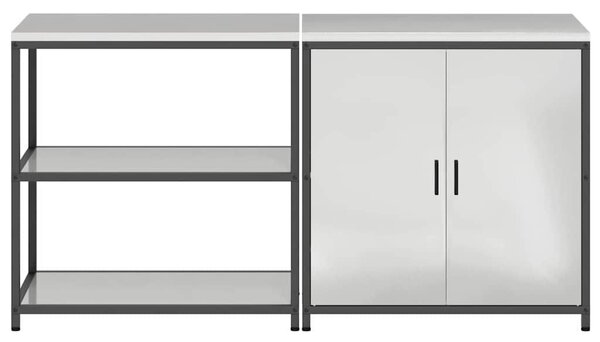 Konyhai Tároló Készlet polcokkal 2 pcs Ezüst Horganyzott acél