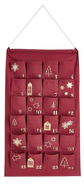 SANTA IS COMING adventi naptár 123 x 71 cm, piros/arany