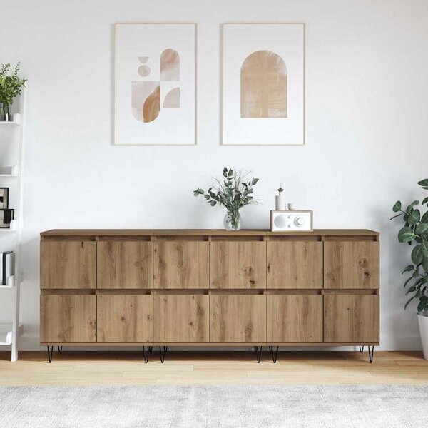 Oldalszekrények 3 pcs kézműves tölgy 180 x 35 x 70 cm Faanyag