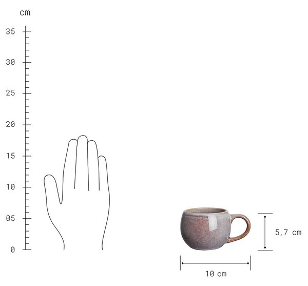 COTTAGE espresso csésze, világosszürke 180ml