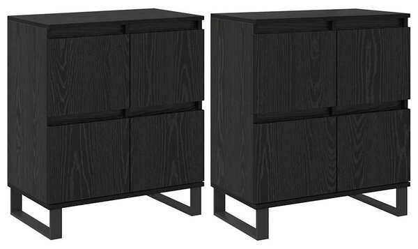 Széf 2 pcs Fekete tölgy 60 x 35 x 70 cm