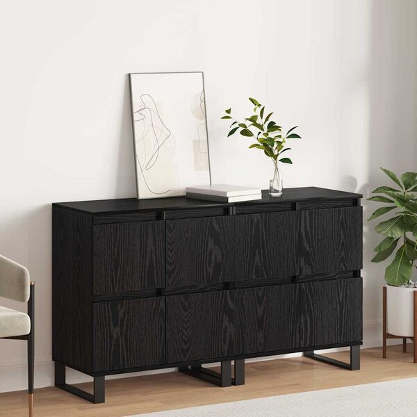 Széf 2 pcs Fekete tölgy 60 x 35 x 70 cm