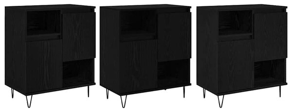 Széf 3 pcs Fekete tölgy 60 x 35 x 70 cm